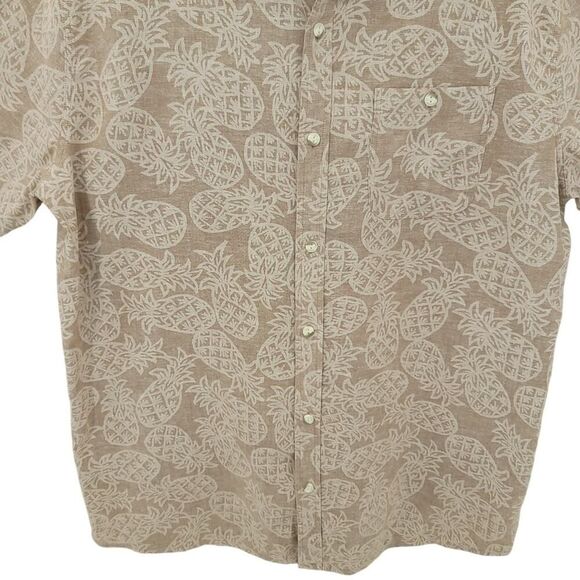 Eventide Pineapple Print Linen Cotton Shirt XL - Picture 6 of 11
